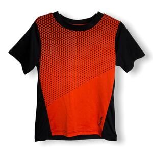 Reebok Boys Shirt Size Small 4 PlayDry Orange Black Athletic